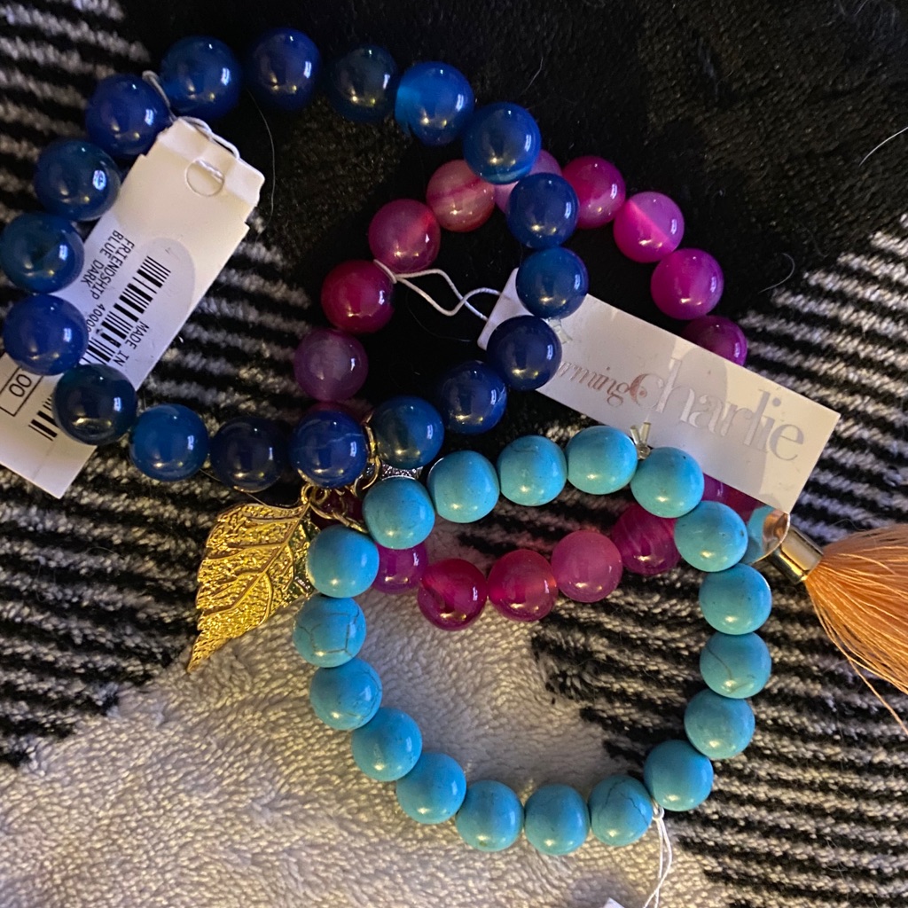 Charming Charlie Set Of 3 Bead Bracelets New